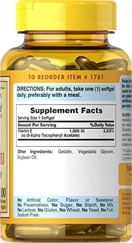 Vitamin E 450 Mg, supports immune function, 100 count by Puritan's Pride
