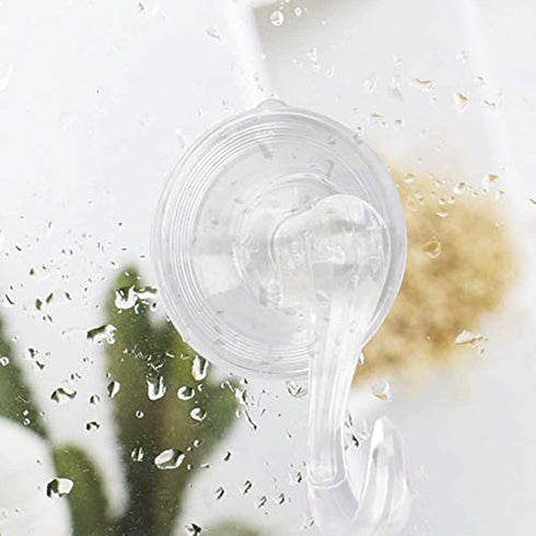 KINMAD 12Pcs Suction Cup Hooks 13lb(Max) Movable Vacuum Suction Hooks for Bathroom, Reusable Heavy Duty Vacuum Suction Hanger for Kitchen, Glass Door, Mirror, Tile, Towel, Clear
