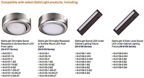 GetInLight Junction Box for IN-0105, IN-0107, IN-0108 and IN-0109 Series, Plastic Material, IN-0501-3