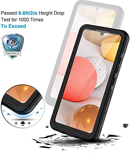 Lanhiem Samsung Galaxy A42 5G Case, IP68 Waterproof Dustproof Shockproof Case with Built-in Screen Protector, Full Body Sealed Underwater Protective Cover for Samsung A42 5G, Black/Clear