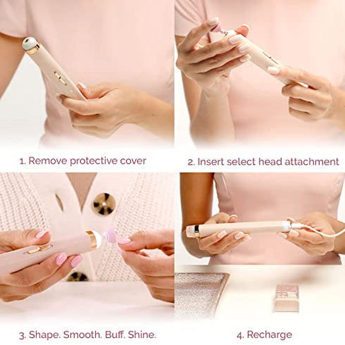Finishing Touch Flawless Salon Nails Kit, Electronic Nail File and Full Manicure and Pedicure Tool