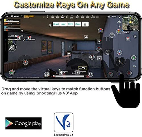 Android Gamepad Controller, Megadream Wireless Key Mapping Gamepad Joystick Perfect for Call of Duty & PUBG Mobile & More, Compatible for Samsung Galaxy HTC LG Other Phone, Not for iOS