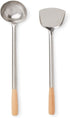 Wok Utensils Set 1 Wok Spatula & 1 Wok Ladle Set Large Size L17.5' x 5' Chinese Cooking Tools Wok Spoon & Wok Turner Cooking Utensils Set Wok Tools Wok Accessories Chuan Hoak Quality Stainless Steel