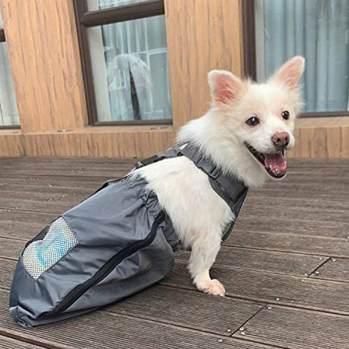 derYEP Dog Drag Bag Durable Indoor for paralyzed Disabled Back Rear Legs Dog Protects Chest and Limbs (M)…
