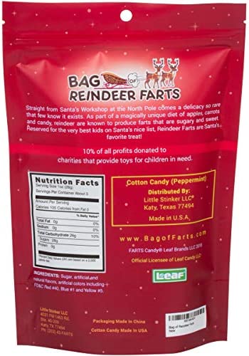 Bag Of Reindeer Farts Cotton Candy Funny Unique Christmas Stocking Stuffer Present For Kids Adults Boys Girls Men Women Teens Teachers White Elephant Office Party Fun Unique Holiday Surprise