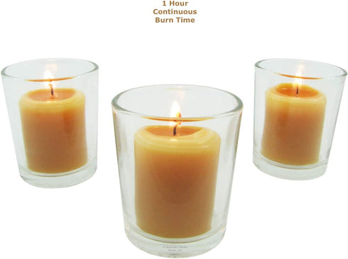 Beeswax Candle Works, 10-Hour Votives (Pack of 6) 100% USA Beeswax