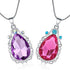 2 Pcs Sofia the First Amulet and Elena Princess Necklace Twin Sister Teardrop Necklace Magic Jewelry Gift for Girls