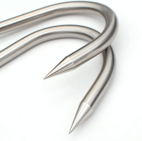 10" Meat Hooks,8mm Heavy Duty S-Hooks HONSHEN Stainless Steel Meat Processing Butcher Hook 4Pack