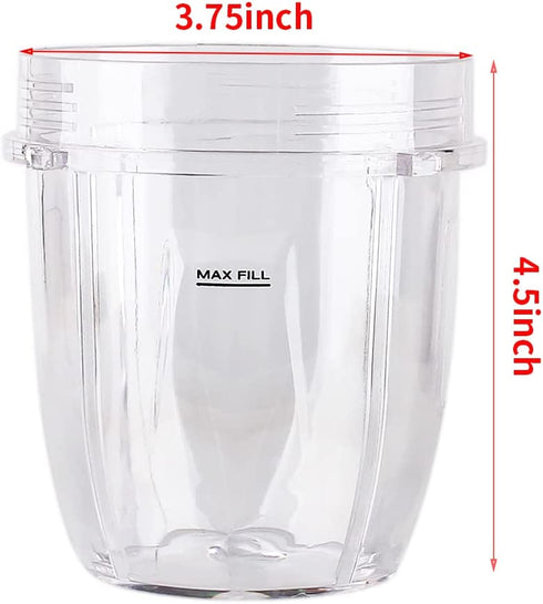 Veterger 2 Pack Replacement Parts Cup with Lid,Compatible with Ninja Blender Auto iQ BL480 BL482 BL642 NN102 BL682 BL450 BL2013 (2 12oz)