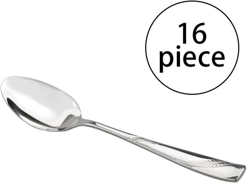 Nicesh 16-Piece Stainless Steel Dinner Spoons, 8.19-Inch