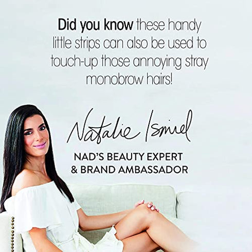 Nad's Facial Wax Strips - Natural All Skin Types - Waxing Kit With 30 Face Wax Strips & Post Wax Oil, 1 Count