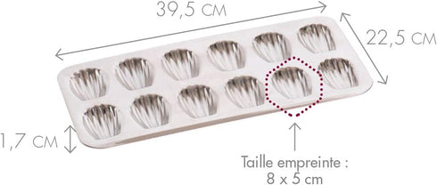Gobel 12 Count Heavy Tinned Steel Madeleine Sheet Pan, Made in France