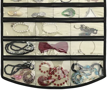BB Brotrade Hanging Jewelry Organizer,Accessories Organizer,74 Pocket Organizer for Holding Jewelries (Beige-74 Pocket)