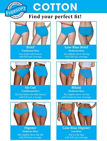 Fruit of the Loom Women's Eversoft Cotton Brief Underwear, Tag Free & Breathable