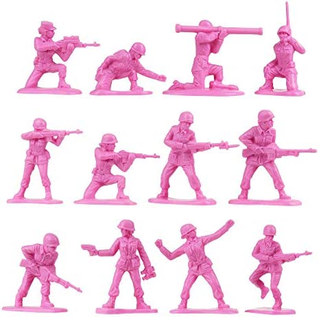BMC Plastic Army Women - 36pc Pink Female Soldier Figures - Made in USA