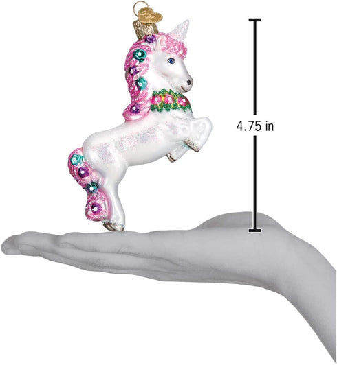 Old World Christmas Glass Blown Ornament Prancing Unicorn
