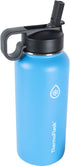 Thermoflask Double Stainless Steel Insulated Water Bottle with Two Lids, 32 Ounce, Capri