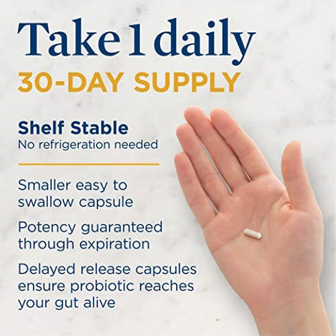 Renew Life Adult Probiotics, 15 Billion CFU Guaranteed, Everyday Probiotic Supplement for Digestive & Immune Health, Shelf Stable, Gluten Dairy & Soy Free, 30 Capsules
