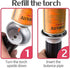 Gibot Butane Torch,Kitchen Torch Cooking Torch Creme Brulee Torch, Refillable Adjustable Flame Lighter with Safety Lock for DIY, Creme, Brulee, BBQ and Baking(Butane Gas Not Included)