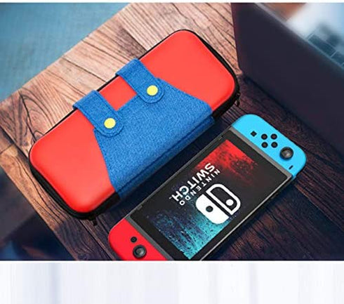 oqpa for Nintendo Switch Case Cute Kawaii Cartoon Design Cover, Fun Funny Cool Switch Game Shell for Girls Boys Men Kids Carrying Bag+Joystick Thumb Grip Caps+Tempered Glass Cases for Switch (Malio)