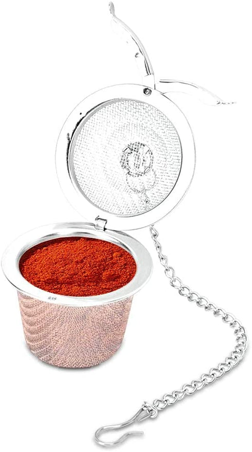 Tea Ball Infuser Stainless Steel Tea Strainer Mesh Ball Herbal Spice Filter Soup Infuser with Chain(L)