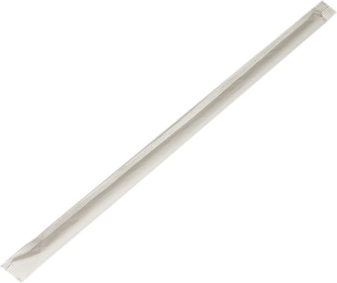 Concession Essentials Plastic Straws Wrapped 1000 Pack - 8 inch Drinking Straw, Foodservice Disposable Straws, Bulk Set (CEClear7.75wrapped-1000ct)