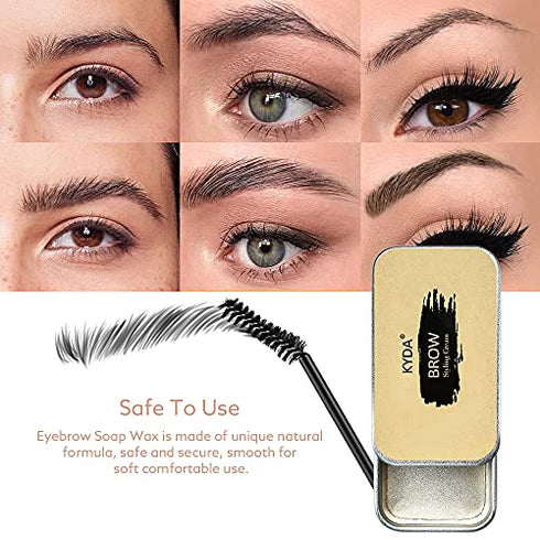 Ownest 2 PCS Eyebrow Soap Kit,Brows Styling Soap,Long Lasting Waterproof Smudge Proof Eyebrow Styling Pomade for Natural Brows, 3D Feathery Brows Makeup Balm