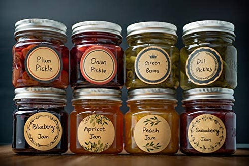 MONEST (500pc/Roll) 2" Label Stickers for Jars and Lids -(Floral Color)- Pantry Labels | Mason Jar Labels | Sticker Labels | Canning Labels | Spice Labels | Bottle Labels | Mason Jar Labels