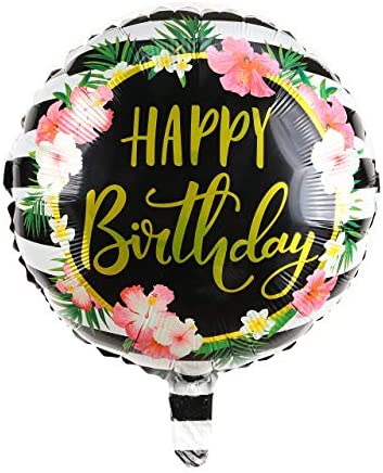 Happy Birthday Foil Balloons Round Mylar Helium Balloon Party Decorations Supplies 18 Inch Pack of 6