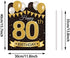 Large Happy 80th Birthday Party Yard Sign Black Gold 80 Birthday Yard Signs with Stakes and Outdoor Lawn Decorations