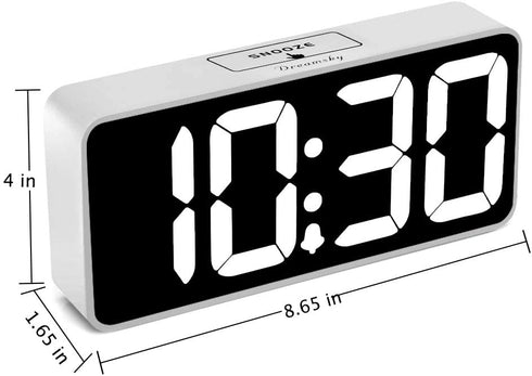 DreamSky Large Digital Alarm Clock for Visually Impaired - 8.9 Inches Big Electric Clock for Bedroom, Jumbo Number Display, Fully Dimmable Brightness Dimmer, USB Ports, 12/24H, Adjustable Alarm Volume