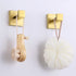 Bathroom Towel Hook 2 PCS, Angle Simple SUS304 Stainless Steel Shower Towel Holder, Coat Bathrobe Hanger, Square Robe Hook, Wall Mount, Brushed Gold
