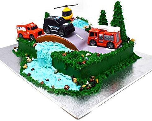 Micro Mini City Vehicles – Rescue Toy Car and Truck Set for Kids | Birthday Party Gift or Cake Topper for Boys | Firetruck Helicopter Police Ambulance | Free Wheeling with Moving Parts – Maxx Action