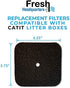 FRESH HEADQUARTERS Replacement Filters Compatible with Catit Hooded Litter Box – Pre-Cut Activated Charcoal Carbon Air Purifier Refill Pads for Safe Urine Odor Control (6 Pack)