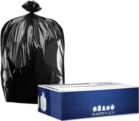 Plasticplace 64-65 Gallon Trash Can Liners for Toter ”‚ 1.2 Mil ”‚ Black Heavy Duty Garbage Bags ”‚ Roll ”‚ 50 x 60 (25 Count)
