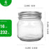 Regular-Mouth Mason Jars 8 oz 6 Pack, Glass Canning Jars with Metal Airtight Lids with Label Paper and a Pen, the Best Choice for Food Storage