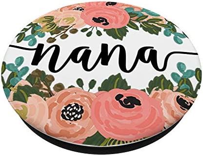 Nana In Pink Rose & Teal Flowers PACM021d PopSockets PopGrip: Swappable Grip for Phones & Tablets