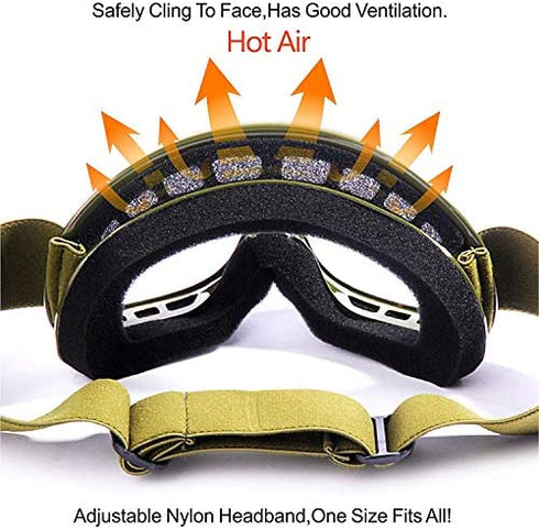 GLX YH15 Anti-Fog Impact-Resistant Kids Youth ATV Off-Road Dirt Bike Motocross Goggles for Boys & Girls (Army Green, one_Size)