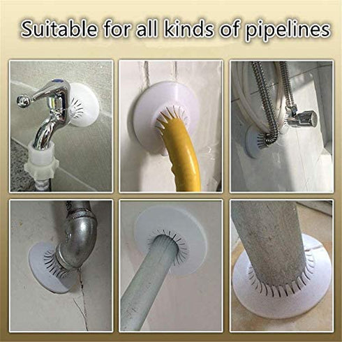 Wall Flange Easy Installation Plastic Radiator Escutcheon Water Pipe Drain Line Cover Collar Wall Pipe Cover Decoration Pipe Collars,Pipe Collar Cover (0.59-1.1inch, Black)
