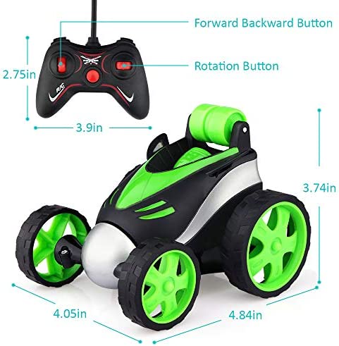 EpochAir Remote Control Car - Rc Stunt Car for Boy Toys, 360 Degree Rotation Racing Car, Rc Cars Flip and Roll, Stunt Car Toy for Kids (Green)