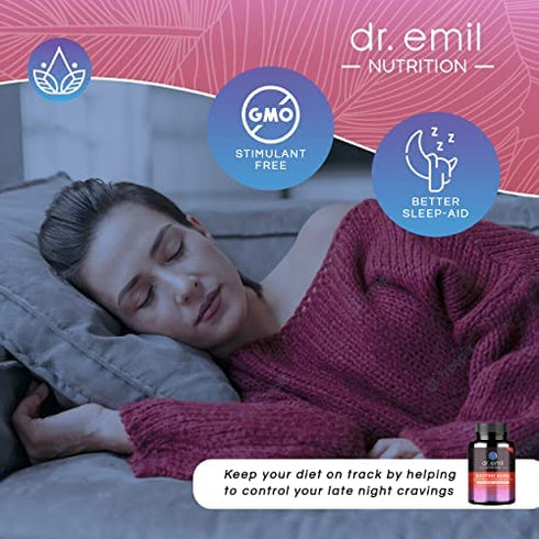 DR EMIL NUTRITION Bedtime Burn PM Fat Burner - Sleep Aid and Nighttime Appetite Suppressant - Stimulant-Free Weight Loss Pills and Metabolism Booster for Women and Men, 30 Day Supply