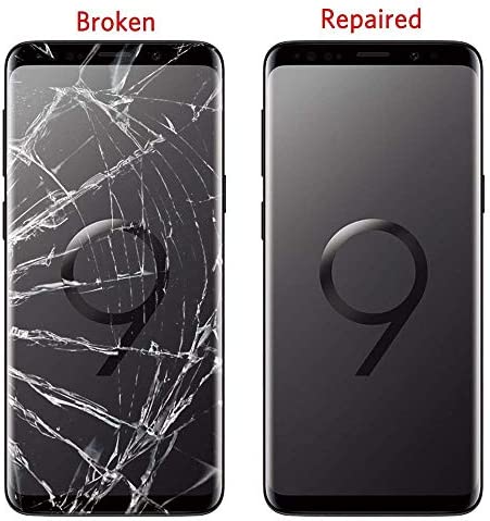 Original Galaxy S9 Screen Replacement Front Outer Lens Glass Screen Replacement Repair Kit for Samsung Galaxy S9 G960 Series (Galaxy S9 5.8 inch Black)