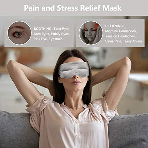 Weighted Sleep Mask Pain Relief Mask, Hot Cold Therapy Compression for Headache, Migraine, Sinus Pain, Puffy Eyes, Dry Eyes, Light Blocking Eye Pillow, Cotton Eye Cover for Sleeping Faster and Better