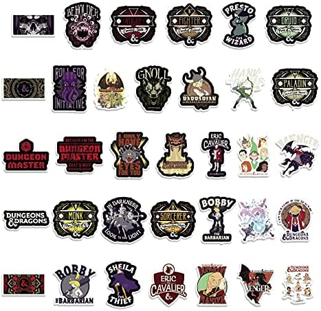 LYNE Dungeons_and_Dragons Stickers 102PCS Classic Game Graffiti for Boys and Girls Vinyl Decors for Laptop Luggage Bumper Cars Cup Skateboard Gifts for Kids