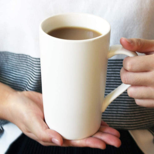 BPFY 16oz Set of 2 Ceramic Coffee Mug with Lid and Spoon, Milk Cup Classic Mug Drinking Cups for Tea, Coffee, Cocoa, Black and White Marriage or Couples (16oz)