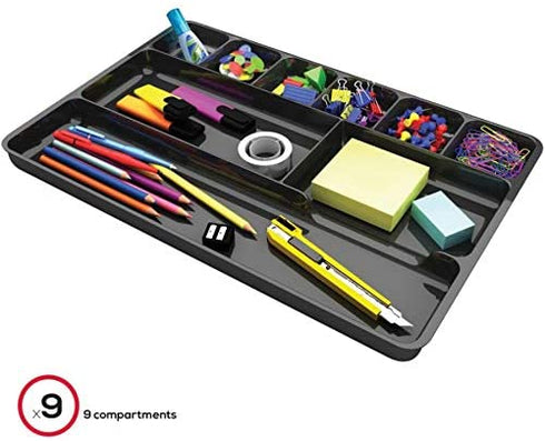 Deflecto 38104 Sustainable Office Desktop Organizer, 1" x 14" x 9", Black