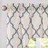 JINCHAN Valance Swag Moroccan Tile for Bedroom- Quatrefoil Flax Linen Blend Textured Geometry Lattice Print Window Treatment for Living Room 1 Panel 38 Inch Length Blue on Beige