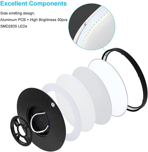 LED Flush Mount Ceiling Light Fixture, Daylight White 5000K, 9 Inch 18W, 1800 LM, Black Modern Ceiling Lamp, Flat Round Ceiling Lighting for Bedroom Closet Stairwell Hallway Kitchen