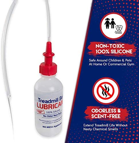 Treadmill Belt Lubricant | 100% Silicone | USA Made | No Odor & No Propellants | Applicator Tube for Full Belt Width Lubrication at a Controlled Flow-So Easy