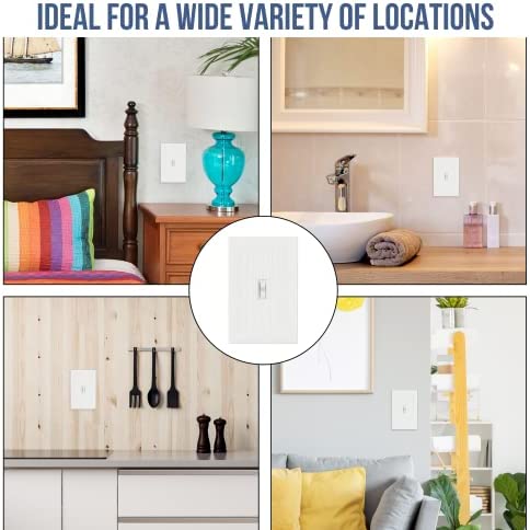 Bates- Classic Beadboard Single Switch Plate, 4 Pack, Light Switch Cover, Wall Switch Plate Cover, Light Switch Cover Plate, Switch Covers Wall Plate, Switch Plates, Wall Plates for Light Switches.
